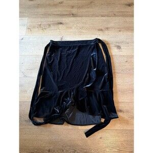 Gap Womens Black Velvet Wrap Skirt NWT Size XL w/ Tie Ruffled Hem